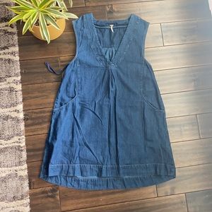FREE PEOPLE BABYDOLL JEAN DRESS